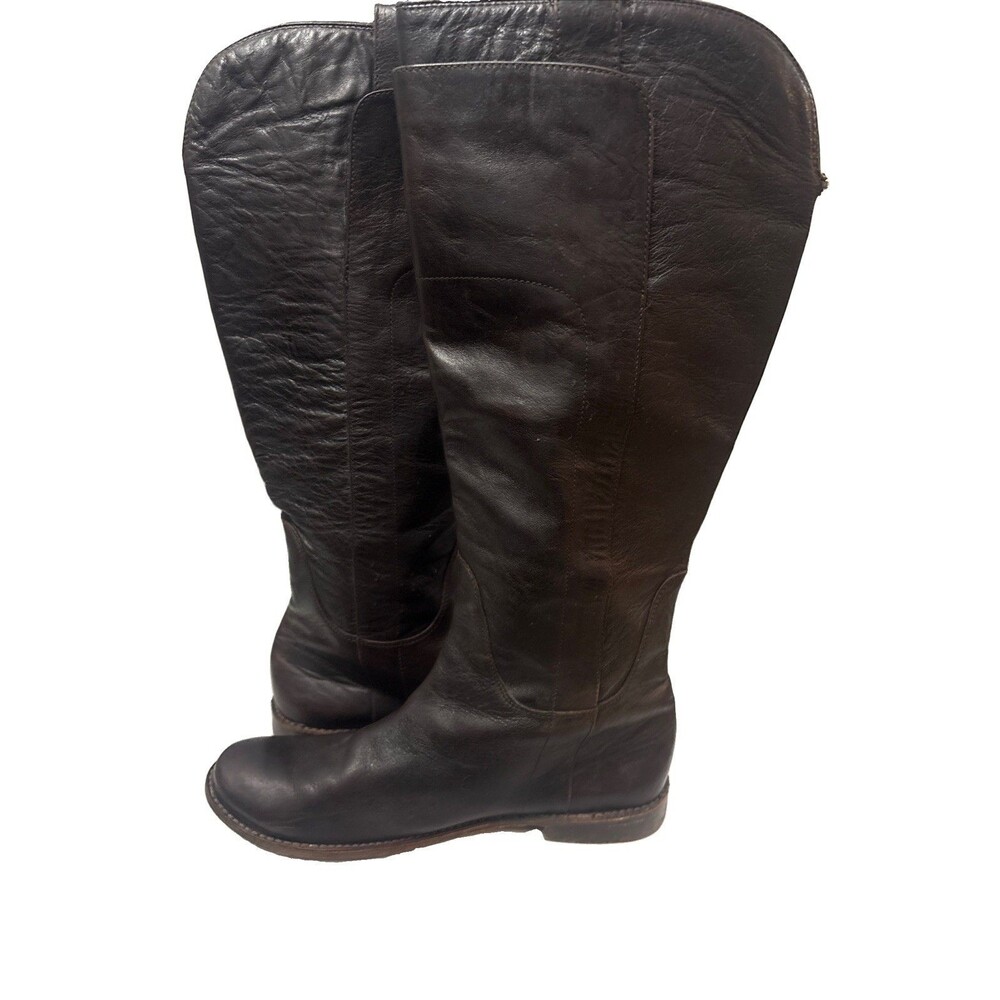 Frye Paige Tall Equestrian Leather Riding Calf Boots Brown Rodeo Western 10 B